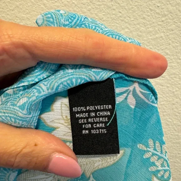 Zac & Rachel Aqua Blue Blouse Top Semi Sheer Size S Small - Picture 5 of 8